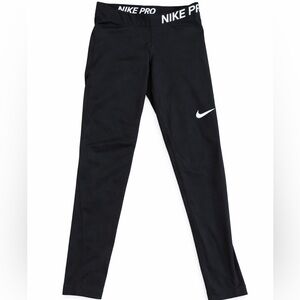 Nike Pro Dri-Fit Black Leggings XS Logo Waistband
